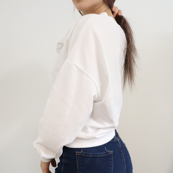 Guess Crewneck Pullover Sweater ~ White - Picture 3 of 4